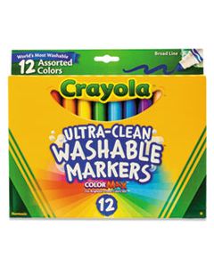 CYO587812 ULTRA-CLEAN WASHABLE MARKERS, BROAD BULLET TIP, ASSORTED COLORS, DOZEN