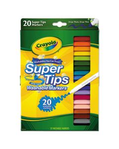 CYO588106 WASHABLE SUPER TIPS MARKERS, BROAD/FINE BULLET TIP, ASSORTED COLORS,