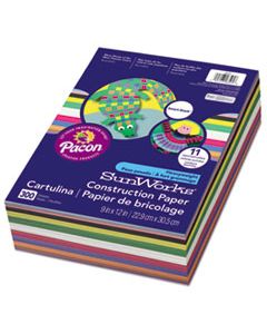 PAC6525 CONSTRUCTION PAPER SMART-STACK, 58LB, 9 X 12, ASSORTED, 300/PACK