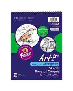 PAC103207 ART1ST ARTIST'S SKETCH BOOK, 80 LB, 9 X 12, WHITE, 30 SHEETS