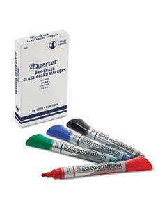 QRT79552 PREMIUM GLASS BOARD DRY ERASE MARKER, BROAD BULLET TIP, ASSORTED COLORS, 4/PACK