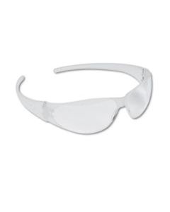 CRWCK100 CHECKMATE WRAPAROUND SAFETY GLASSES, CLR POLYCARB FRM, UNCOATED CLR LENS, 12/BOX