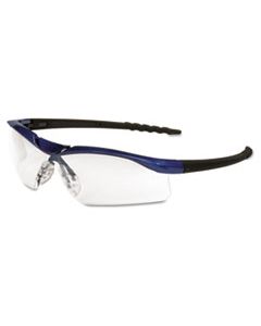 CRWDL310AF DALLAS WRAPAROUND SAFETY GLASSES, METALLIC BLUE FRAME, CLEAR ANTIFOG LENS