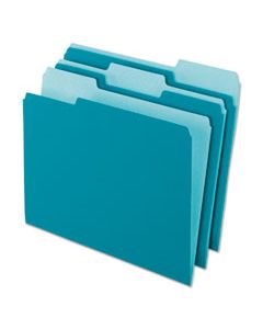 PFX421013TEA INTERIOR FILE FOLDERS, 1/3-CUT TABS, LETTER SIZE, TEAL, 100/BOX