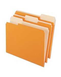 PFX421013ORA INTERIOR FILE FOLDERS, 1/3-CUT TABS, LETTER SIZE, ORANGE, 100/BOX