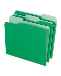 PFX421013BGR INTERIOR FILE FOLDERS, 1/3-CUT TABS, LETTER SIZE, BRIGHT GREEN, 100/BOX