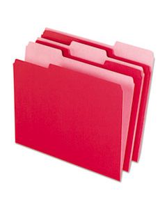 PFX421013RED INTERIOR FILE FOLDERS, 1/3-CUT TABS, LETTER SIZE, RED, 100/BOX