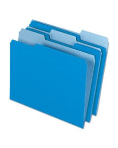 PFX421013BLU INTERIOR FILE FOLDERS, 1/3-CUT TABS, LETTER SIZE, BLUE, 100/BOX
