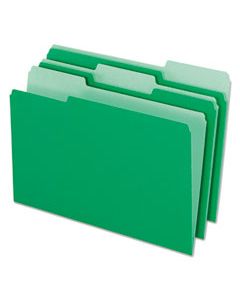 PFX435013BGR INTERIOR FILE FOLDERS, 1/3-CUT TABS, LEGAL SIZE, GREEN, 100/BOX