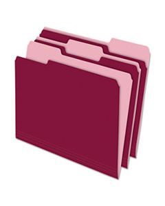 PFX421013BUR INTERIOR FILE FOLDERS, 1/3-CUT TABS, LETTER SIZE, BURGUNDY, 100/BOX