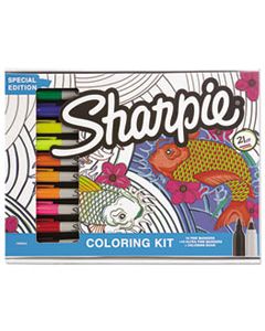SAN1989554 ADULT COLORING KIT, AQUATIC THEME COLORING BOOK WITH 20 MARKERS