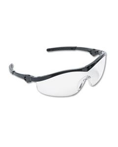 CRWST110 STORM WRAPAROUND SAFETY GLASSES, BLACK NYLON FRAME, CLEAR LENS, 12/BOX