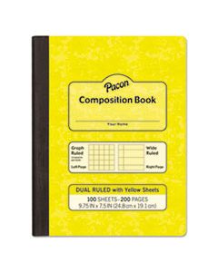 PACMMK37163 COMPOSITION BOOK, WIDE/LEGAL RULE, YELLOW COVER, 9.75 X 7.5, 100 SHEETS