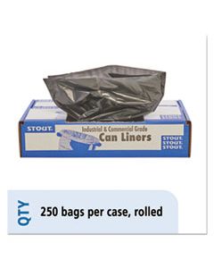 STOT2424B10 TOTAL RECYCLED CONTENT PLASTIC TRASH BAGS, 10 GAL, 1 MIL, 24" X 24", BROWN/BLACK, 250/CARTON