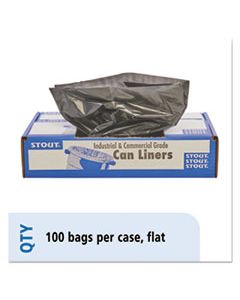 STOT3340B13 TOTAL RECYCLED CONTENT PLASTIC TRASH BAGS, 33 GAL, 1.3 MIL, 33" X 40", BROWN/BLACK, 100/CARTON