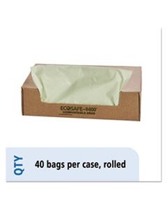 STOE4248E85 ECOSAFE-6400 BAGS, 48 GAL, 0.85 MIL, 42" X 48", GREEN, 40/BOX