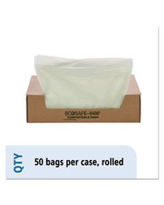 STOE3348E85 ECOSAFE-6400 BAGS, 32 GAL, 0.85 MIL, 33" X 48", GREEN, 50/BOX