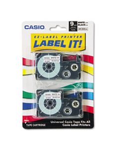 CSOXR9WE2S TAPE CASSETTES FOR KL LABEL MAKERS, 0.37" X 26 FT, BLACK ON WHITE, 2/PACK