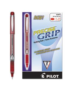 PIL28803 PRECISE GRIP STICK ROLLER BALL PEN, EXTRA-FINE 0.5MM, RED INK, RED BARREL