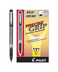 PIL28901 PRECISE GRIP STICK ROLLER BALL PEN, BOLD 1MM, BLACK INK, BLACK BARREL