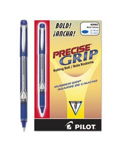 PIL28902 PRECISE GRIP STICK ROLLER BALL PEN, BOLD 1MM, BLUE INK, BLUE BARREL