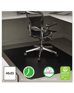 DEFCM21242BLK ECONOMAT ALL DAY USE CHAIR MAT FOR HARD FLOORS, 45 X 53, RECTANGULAR, BLACK