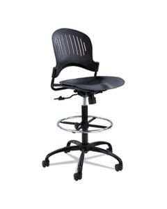 SAF3386BL ZIPPI PLASTIC EXTENDED-HEIGHT CHAIR, 33" SEAT HEIGHT, SUPPORTS UP TO 250 LBS., BLACK SEAT/BLACK BACK, BLACK/SILVER BASE