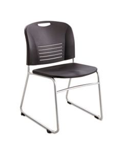 SAF4292BL VY SERIES STACK CHAIRS, BLACK SEAT/BLACK BACK, SILVER BASE, 2/CARTON