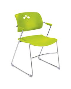 SAF4286GS VEER FLEX BACK STACKING CHAIR, GRASS SEAT/GRASS BACK, CHROME BASE, 4/CARTON