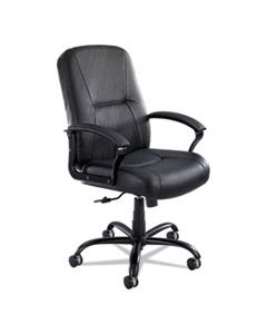 SAF3500BL SERENITY BIG AND TALL HIGH BACK LEATHER CHAIR, SUPPORTS UP TO 500 LBS., BLACK SEAT/BLACK BACK, BLACK BASE
