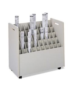 SAF3083 LAMINATE MOBILE ROLL FILES, 50 COMPARTMENTS, 30.25W X 15.75D X 29.25H, PUTTY