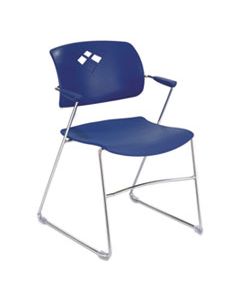 SAF4286BU VEER FLEX BACK STACKING CHAIR, BLUE SEAT/BLUE BACK, CHROME BASE, 4/CARTON