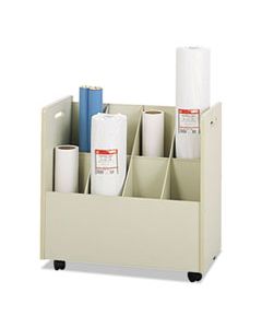 SAF3045 LAMINATE MOBILE ROLL FILES, 8 COMPARTMENTS, 30.13W X 15.75D X 29.25H, PUTTY