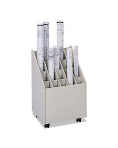 SAF3082 LAMINATE MOBILE ROLL FILES, 20 COMPARTMENTS, 15.25W X 13.25D X 23.25H, PUTTY