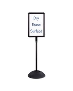 SAF4117BL DOUBLE SIDED SIGN, MAGNETIC/DRY ERASE STEEL, 18 X 18, WHITE, BLACK FRAME