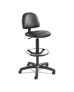 SAF3406BL PRECISION EXTENDED-HEIGHT SWIVEL STOOL WITH ADJUSTABLE FOOTRING, 33" SEAT HEIGHT, UP TO 250 LBS., BLACK SEAT/BACK, BLACK BASE