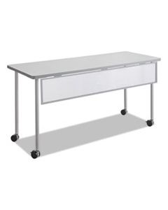 SAF2076SL IMPROMPTU MODESTY PANEL, POLYCARBONATE/STEEL, 54W X 1D X 9H, SILVER