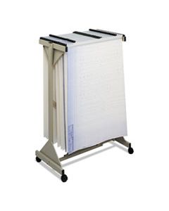 SAF5060 MOBILE PLAN CENTER SHEET RACK, 18 HANGING CLAMPS, 43.75W X 20.5D X 51H, SAND