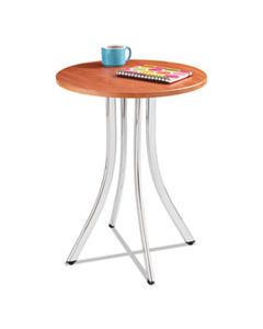 SAF5099CY DECORI WOOD SIDE TABLE, ROUND, 19 3/4" DIA., 25 3/4" HIGH, CHERRY/SILVER