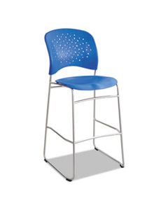 SAF6806LA REVE BISTRO CHAIR, 19.75" X 23.5" X 47.5", LAPIS SEAT/LAPIS BACK, SILVER BASE