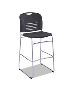 SAF4295BL VY SLED BASE BISTRO CHAIR, BLACK SEAT/BLACK BACK, SILVER BASE