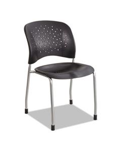 SAF6805BL REVE GUEST CHAIR WITH STRAIGHT LEGS, 19" X 24.5" X 33.5", BLACK SEAT/BLACK BACK, SILVER BASE, 2/CARTON