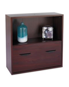 SAF9445MH APRES FILE DRAWER CABINET WITH SHELF, 29.75W X 11.75D X 29.75H, MAHOGANY