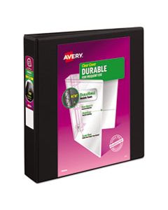 AVE17021 DURABLE VIEW BINDER WITH DURAHINGE AND SLANT RINGS, 3 RINGS, 1.5" CAPACITY, 11 X 8.5, BLACK