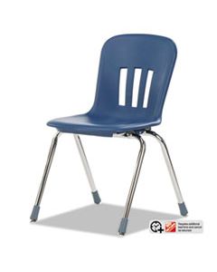 VIRN918BLU51CHM METAPHOR SERIES CLASSROOM CHAIR, 18" SEAT HEIGHT, NAVY BLUE SEAT/NAVY BLUE BACK, CHROME BASE, 4/CARTON