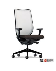 HONN102CU49 NUCLEUS SERIES WORK CHAIR WITH ILIRA-STRETCH M4 BACK, SUPPORTS UP TO 300 LBS., ESPRESSO SEAT, FOG BACK, BLACK BASE