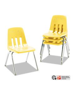 VIR901647 9000 SERIES CLASSROOM CHAIRS, 16" SEAT HEIGHT, SQUASH SEAT/SQUASH BACK, CHROME BASE, 4/CARTON