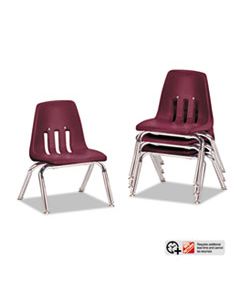 VIR901050 9000 SERIES CLASSROOM CHAIRS, 10" SEAT HEIGHT, WINE SEAT/WINE BACK, CHROME BASE, 4/CARTON