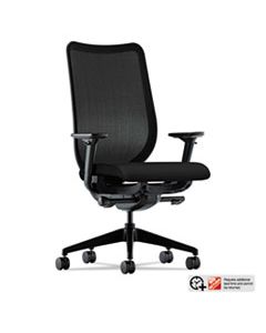 HONN103CU10 NUCLEUS SERIES WORK CHAIR WITH ILIRA-STRETCH M4 BACK, SUPPORTS UP TO 300 LBS., BLACK SEAT, BLACK BACK, BLACK BASE