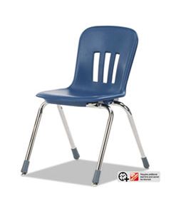 VIRN916BLU51CHM METAPHOR SERIES CLASSROOM CHAIR, 16.5" SEAT HEIGHT, NAVY BLUE SEAT/NAVY BLUE BACK, CHROME BASE, 4/CARTON